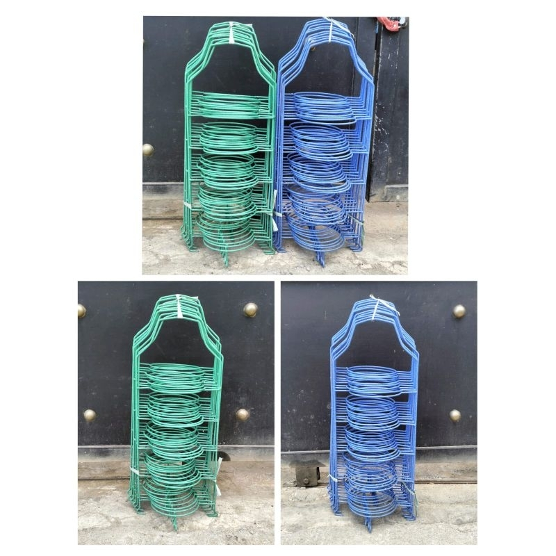 *COD* SALE 10 Pcs Tentengan Piring Hajatan susun 5 besi anti karat / tatakan piring susun 5 anti kar