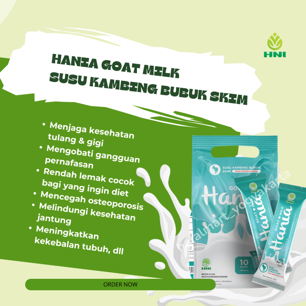 

MENGOBATI GANGGUAN PERNAFASAN- HANIA SUSU KAMBING SKIM LOW FAT