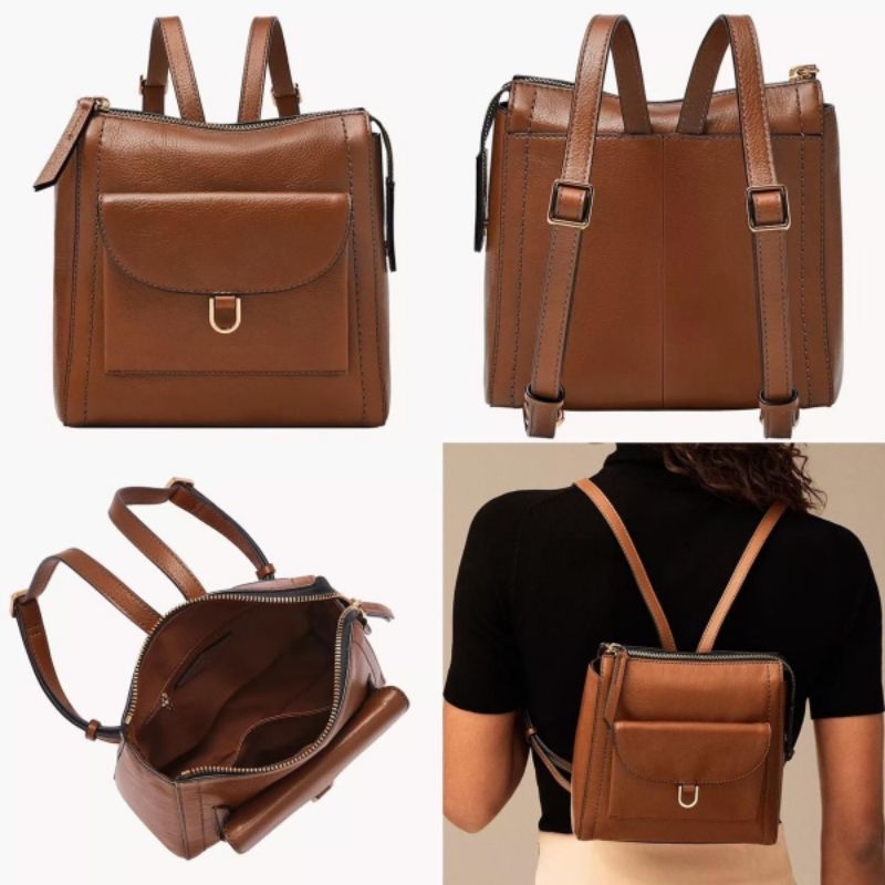 fossil parker mini backpack brown