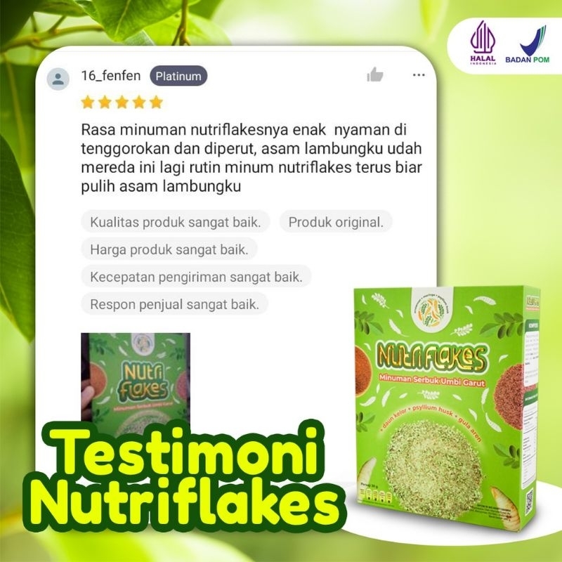 

NUTRIFLAKES sereal umbi garut atasi maag asam lambung tanpa obat