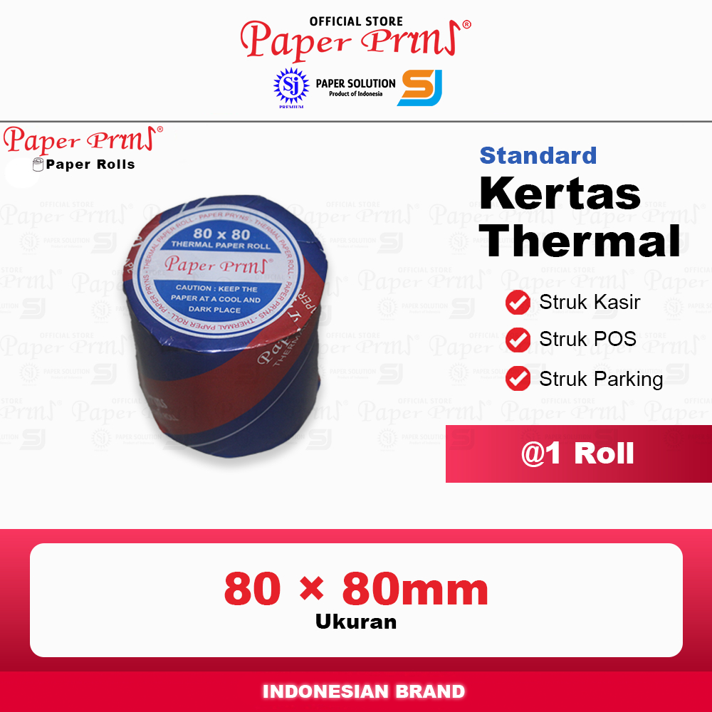

Kertas Thermal Struk 80x80mm Paperpryns Standard (@1 Roll)