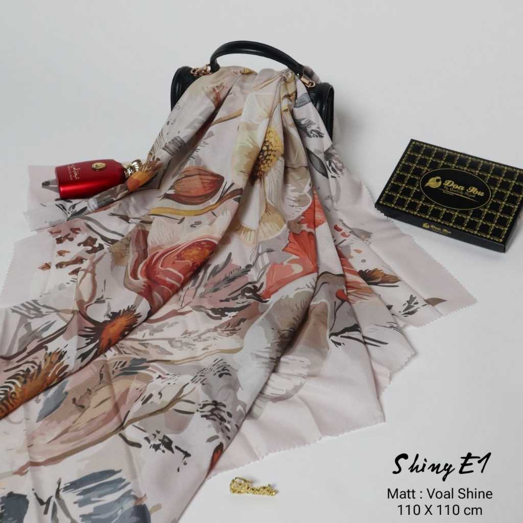 319 Jilbab Segi empat Motif Voal Shiny Free Kotak Box Ori Doa Ibu ✦ Hijab Premium Doi Segiempat S4 B