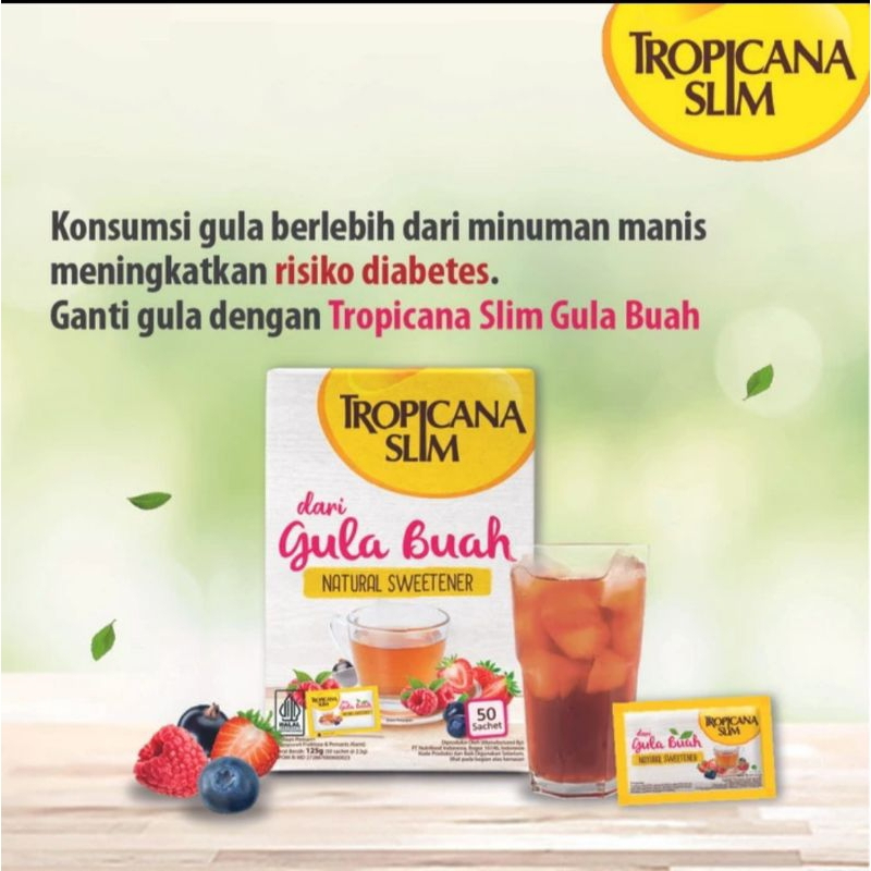 

Tropicana Slim Gula Buah 50 Sachet - Alami untuk Diabetes