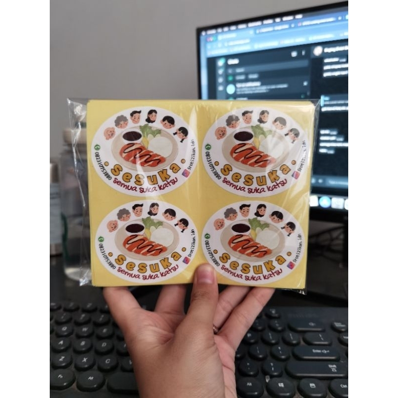 

Stiker Label Produk 1 SET Custom Desain Ukuran 6.8cm Bisa Request Suka-Suka
