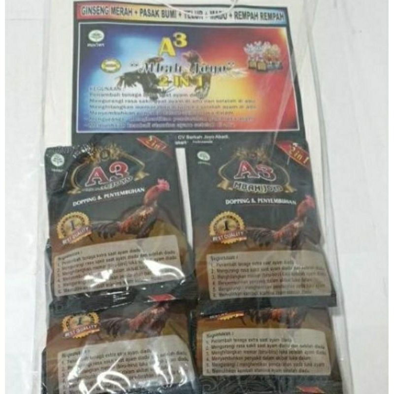 MBAH JOYO A-3 JAMU AYAM LAGA ORIGINAL DOPING STAMINA AGRESIF DAN PENYEMBUHAN LUKA PASCA LAGA 5 BUNGK