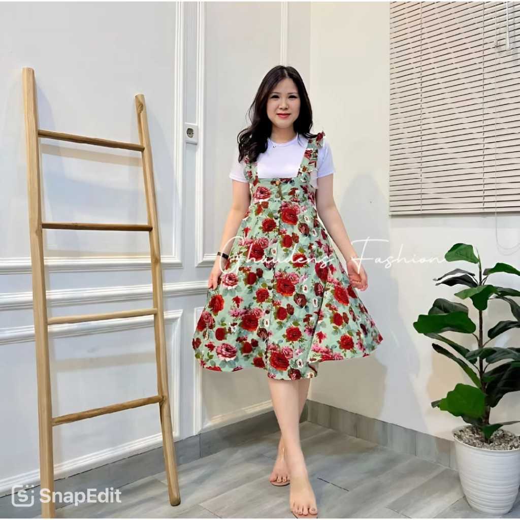 baju kodok wanita korea style Overall wanita The Rose Ruffle baju kodok wanita