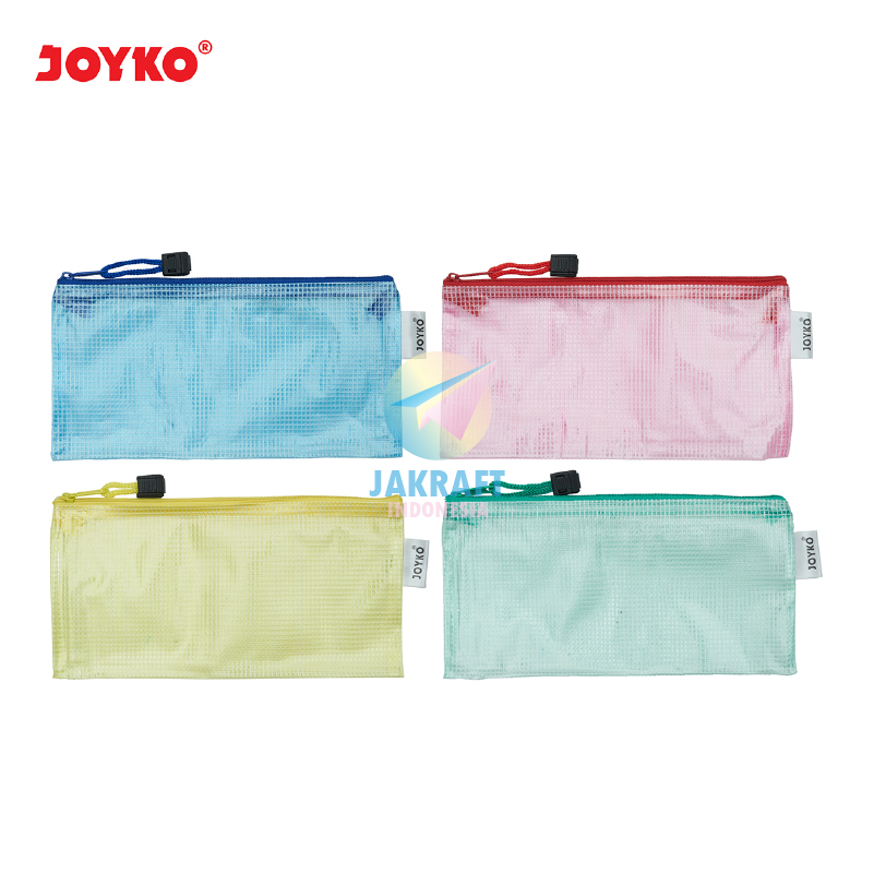 

(1 Pcs) Document Bag Jaring Zipper JOYKO DCB-33 Bill Warna Warni Mix Semi Clear Transparan Giro Tempat Pensil Alat Tulis Stationery Pouch Resleting Tahan Air