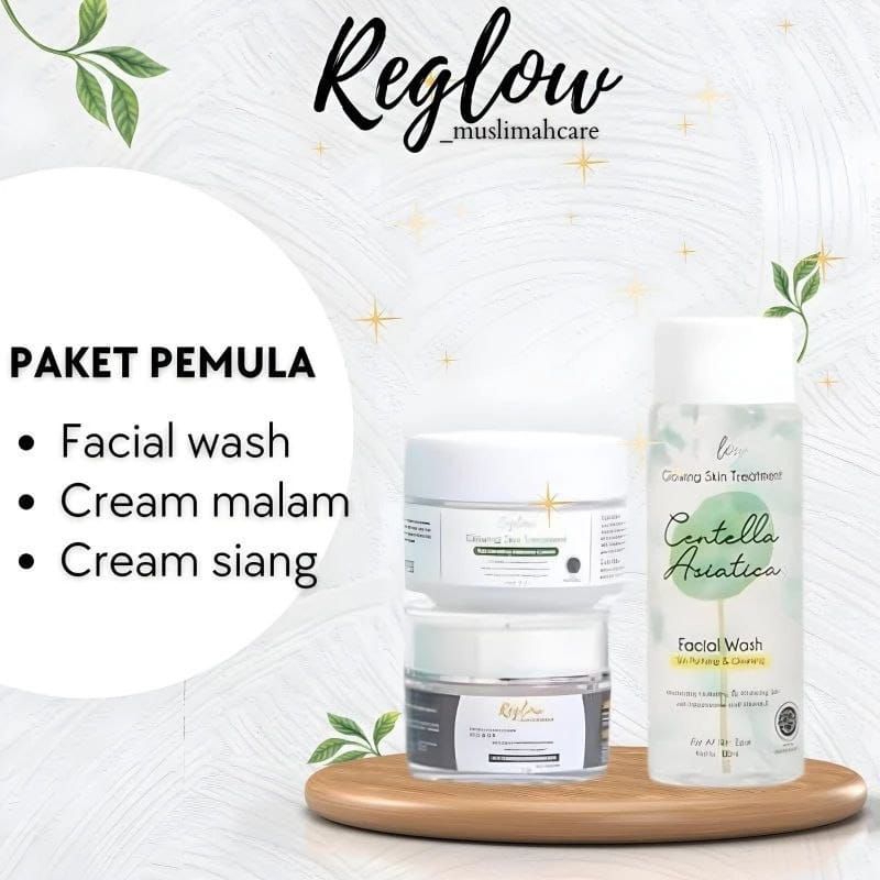 Reglow Skincare 1 Paket Pemula / Facial wash Day Cream dan Night Cream Reglow Ori dr Shindy Asli 100