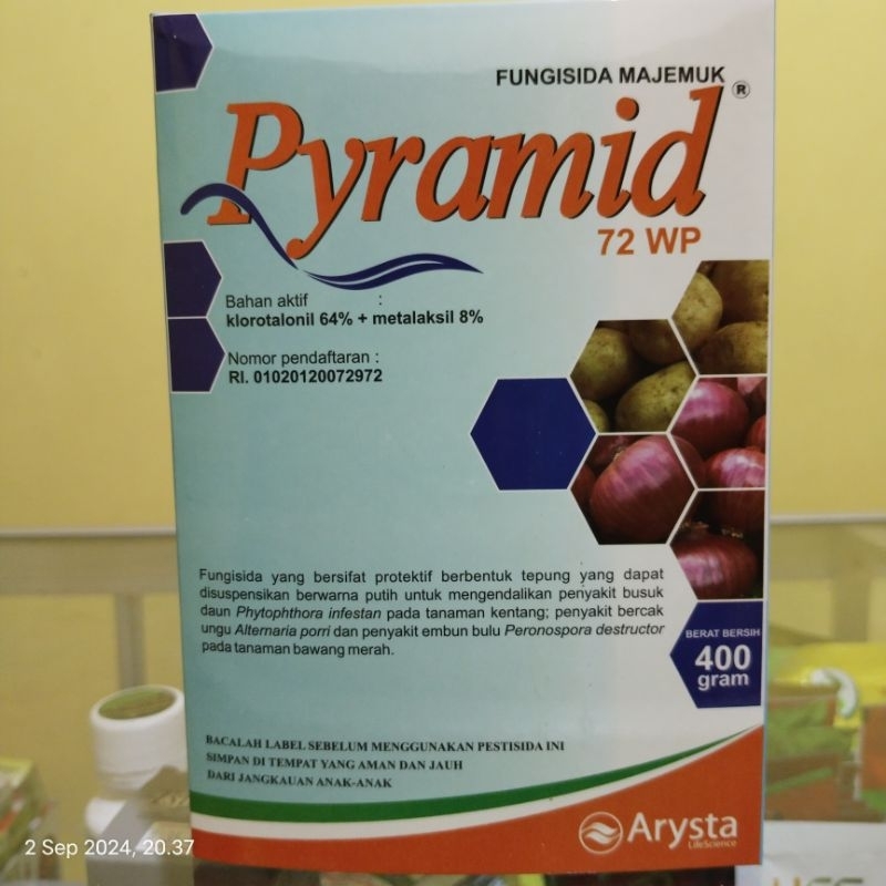 Fungisida majemuk PYRAMID 72 WP Kemasan 400 gr.