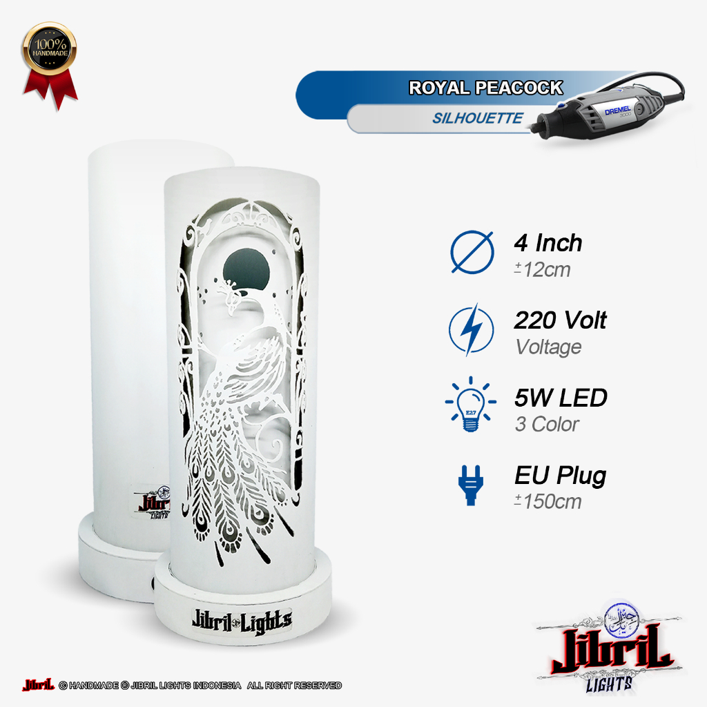 Jibril Lights Lampu Hias Meja Siluet Burung Merak