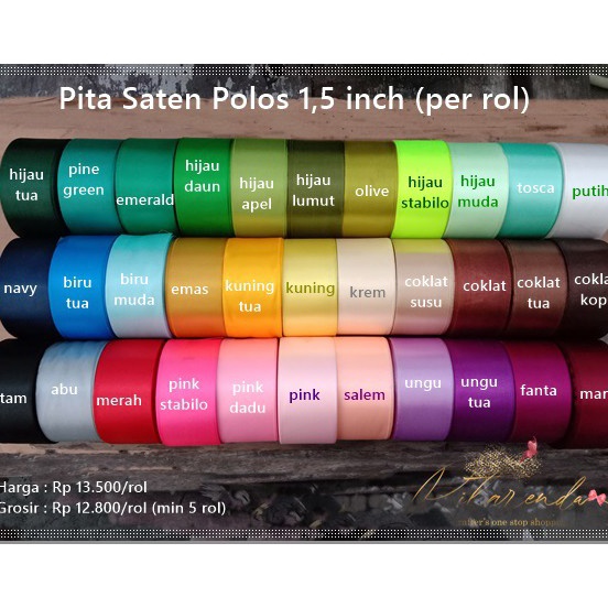 

PROMO BESAR PSP93 Pita Saten Polos 15 inch per ROL