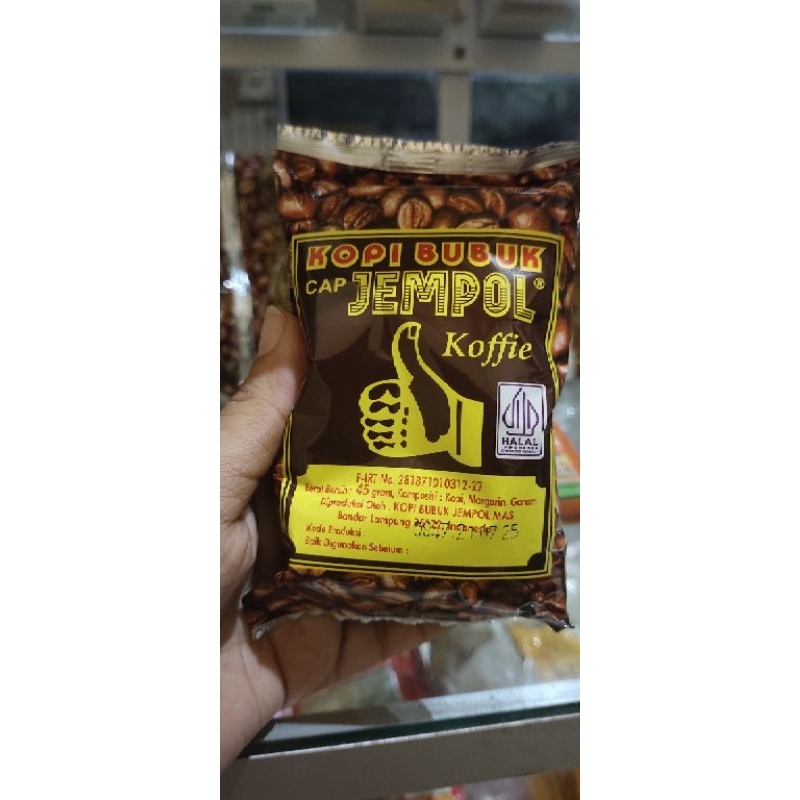 

Kopi bubuk cap JEMPOL koffie asli Lampung 45gram