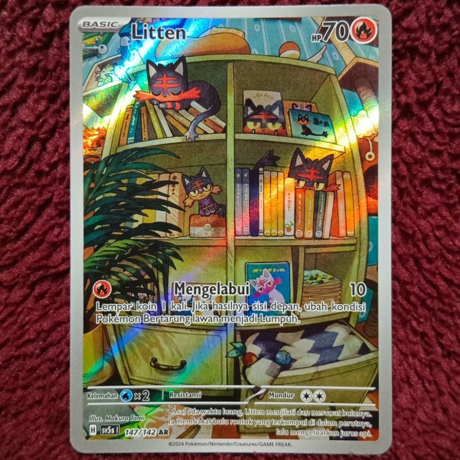 Litten AR sv5s - Pokemon TCG Indonesia foil holo