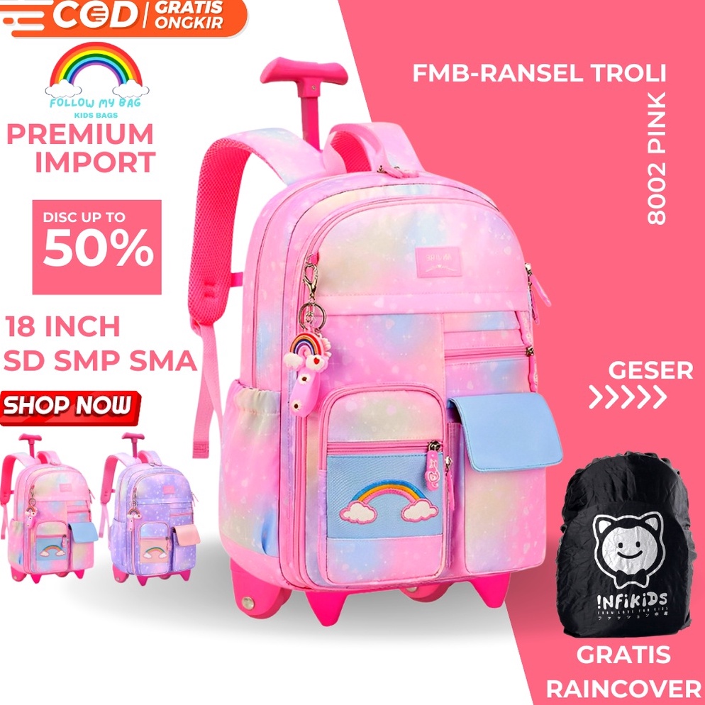 Harga Spesial Ransel Troli Anak Perempuan Tas Troli Dewasa Ransel Troli  Tas Troli Anak Sekolah SD F