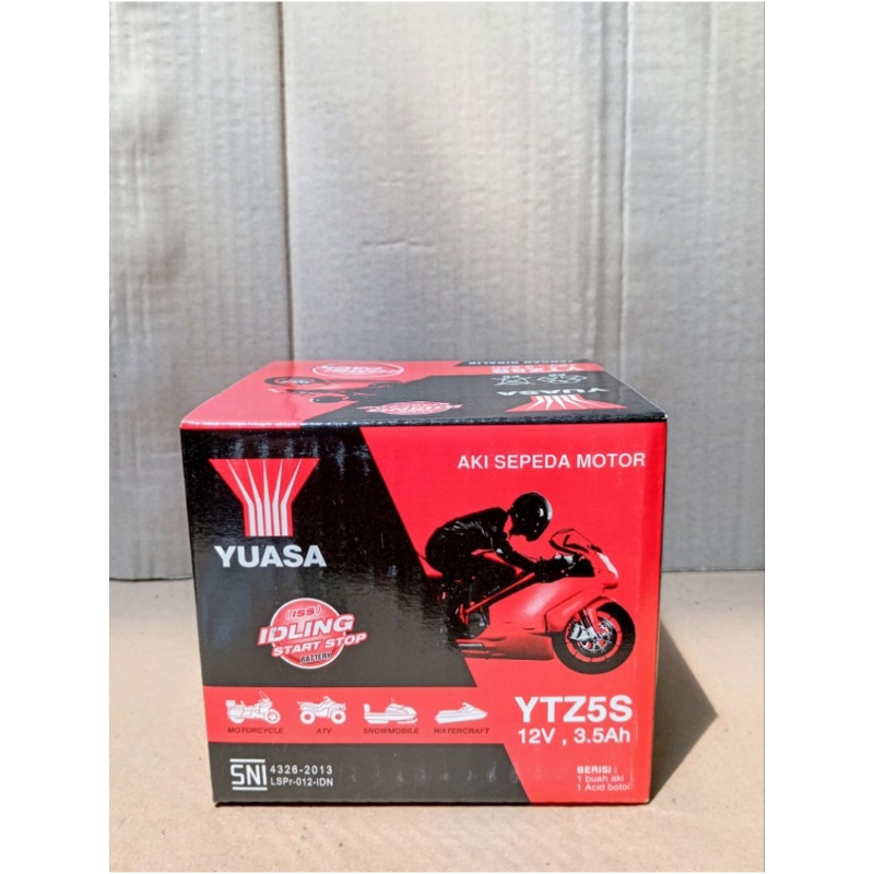 AKI MOTOR YTZ5S aki yuasa ytz5s aki kering original kharisma, beat
