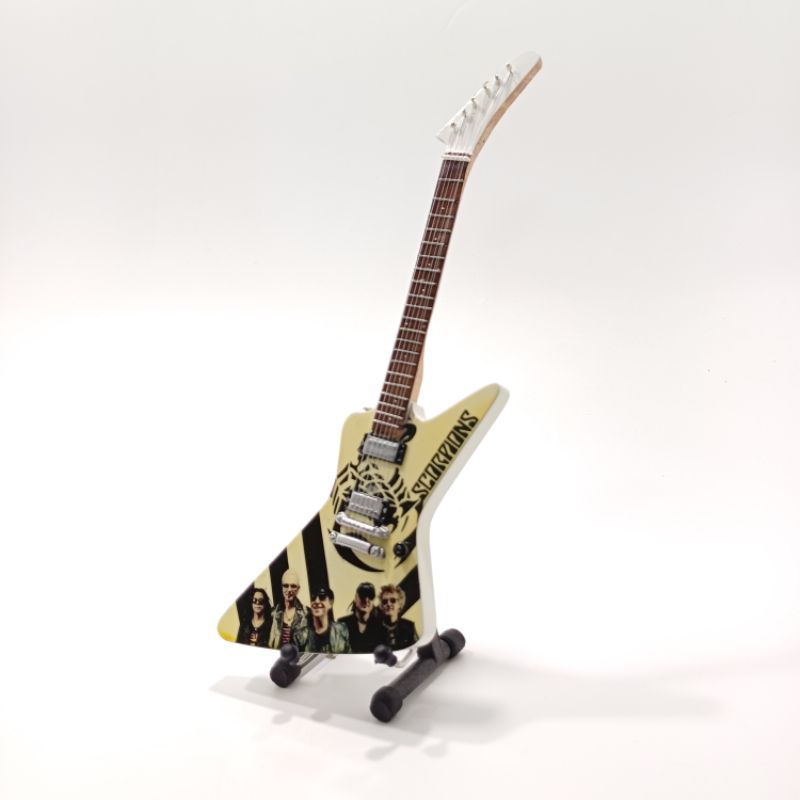 Miniatur gitar explorer scorpions souvenir pajangan dekorasi rumah