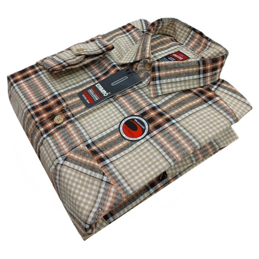 Kemeja Flanel Pria Wanita Lengan Panjang Jumbo Big Size XXL XXXL Embano Atasan Quality Premium Hem F