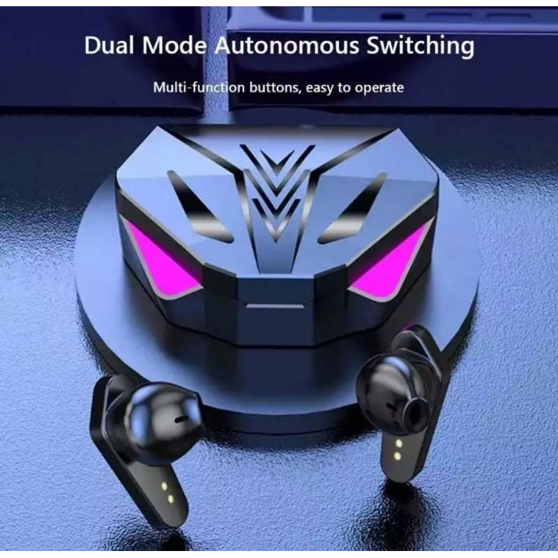 WOOMII Headset Bluetooth Gaming TWS X15 Bluetooth V5.2 LED Smart Display Headset Nirkabel Wireless