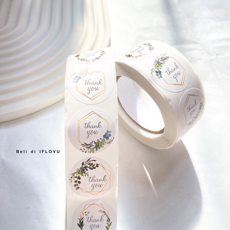 

Stiker Thank You 1 Roll isi 500 pcs | Stiker Aesthetic Simple Murah