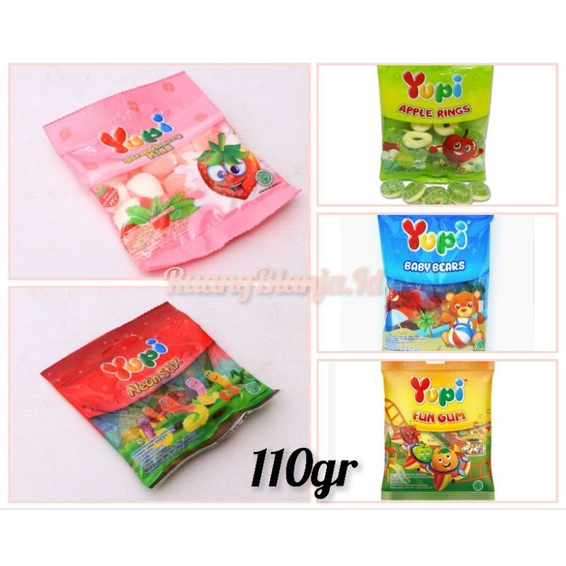 

Permen Yupi Kiss Strawbery 110gr fun gum apple ring baby bears neon stick kembang gula lunak aneka rasa stoberi