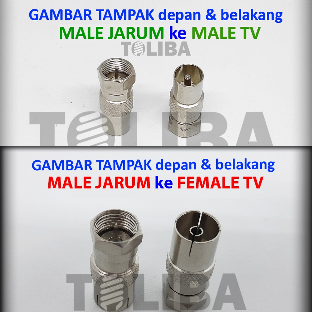 konektor jack male to female tv antena drat besi /jack cowo ke cewe tv / konektor jack male to male 