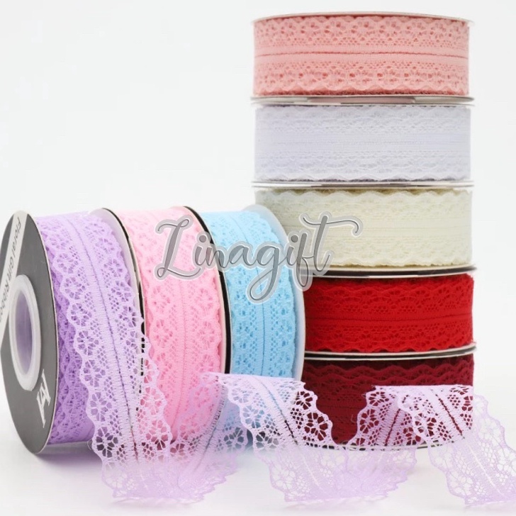 

KUALITAS TERJAMIN Rol 2 Yard GIFT RIBBON LACE 3MM 45MM 3 CM 45CM PITA RENDA AIR EXCLUSIVE ELEGANT BUNGA BOUQUET FLOWER WRAPPING HIASAN