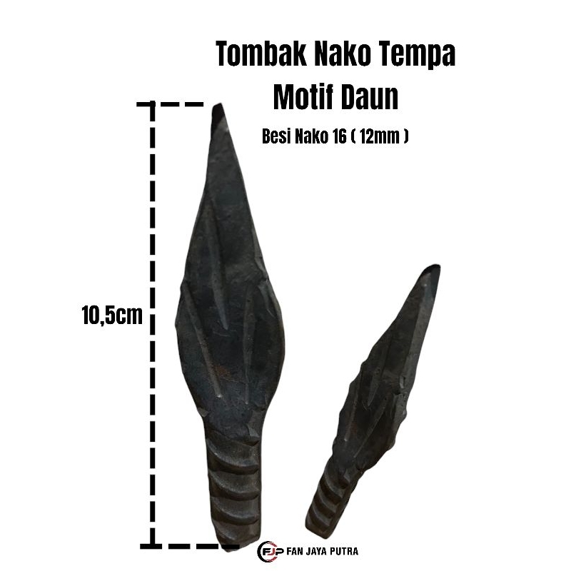 Ornamen Tombak Nako Tempa bahan besi nako ulir 16 ( 12mm ) | Tombak Nako Tempa | Aksesories Pagar be