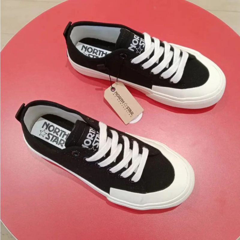 DISCON North Star Sepatu Sneakers/sekolah tali Original Bata black 6301