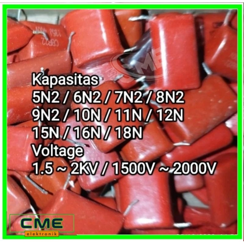 Kapasitor Cabutan 4n 5n 6n 7n 8n 9n 10n 12n 13n 15n 16n 18n 20n 22n / 1.4KV ~ 1.5KV ~ 1.6KV ~ 2KV / 