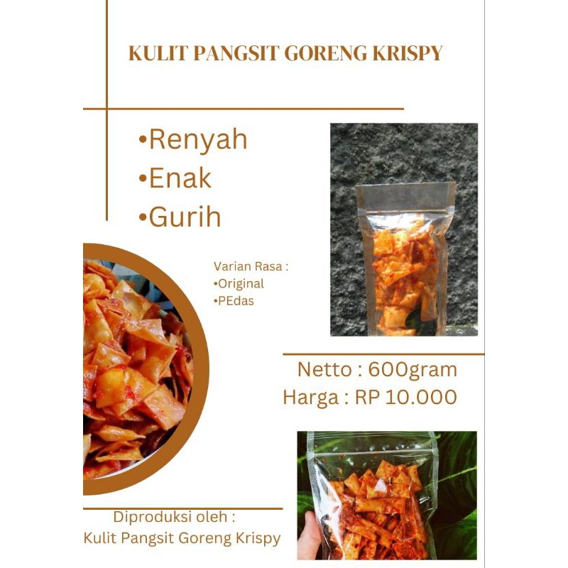 

PANGSIT goreng pedas KRESS KRESS