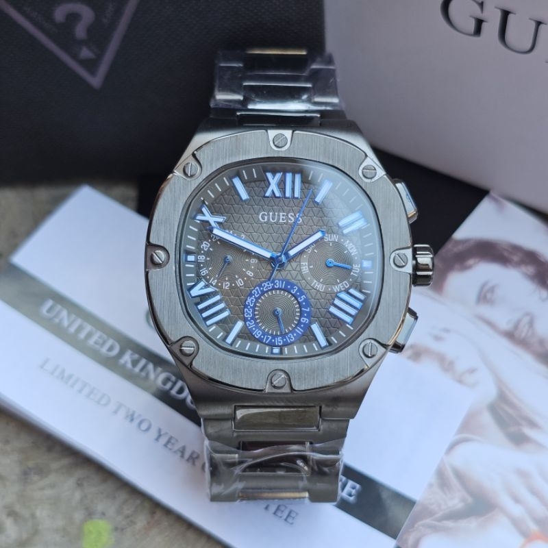 Guess Headline Grey GW0572G5 Original Jam Tangan Pria Free Box Ori