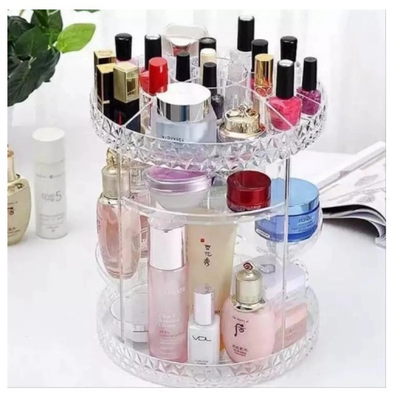 Rak akrilik kosmetik/Rak kosmetik putar/Rak putar make up dan skincare