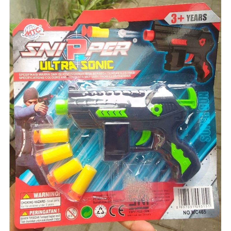 Mainan Anak anak Tembak Snipper Ultrasonic Tembak Kaca / Peluru Nempel
