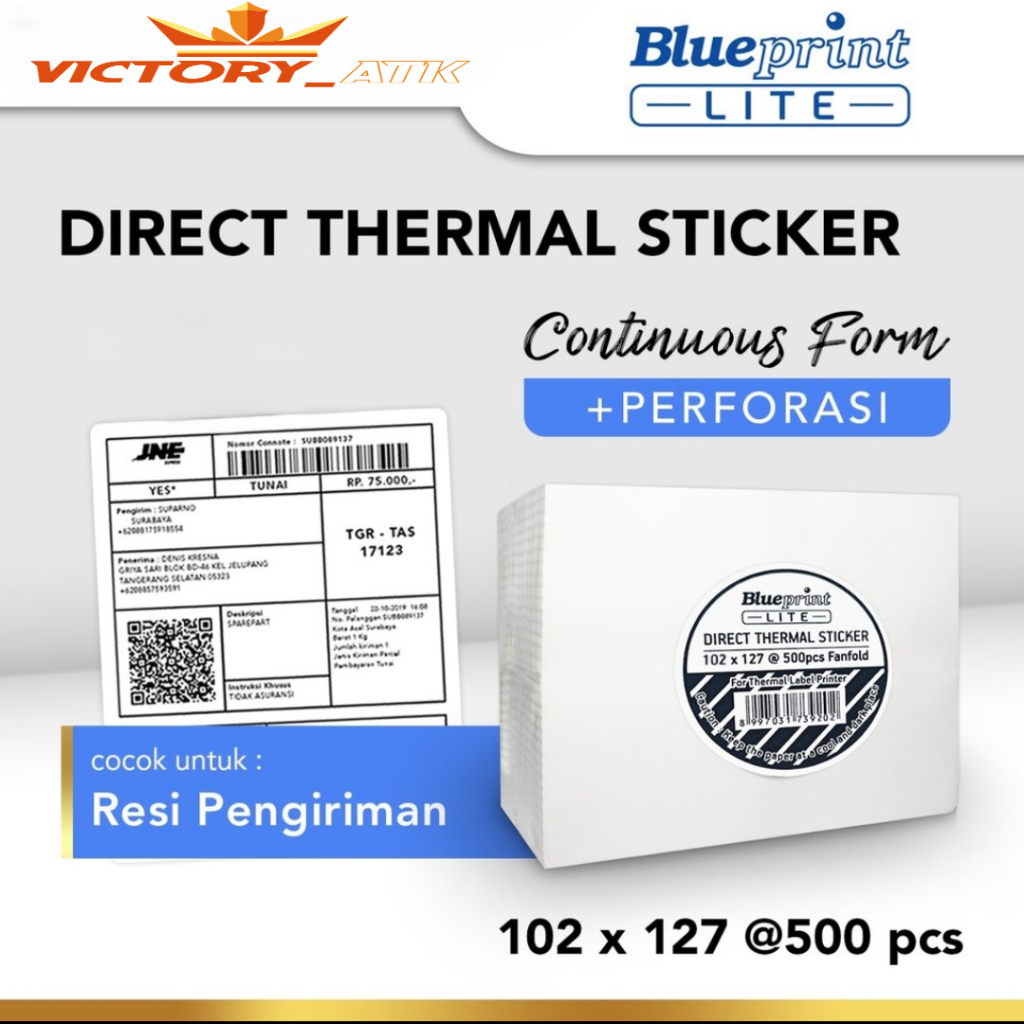

Direct Thermal Sticker Resi 102 x 127 BLUEPRINT Lite 102x127 mm 500Pcs CF