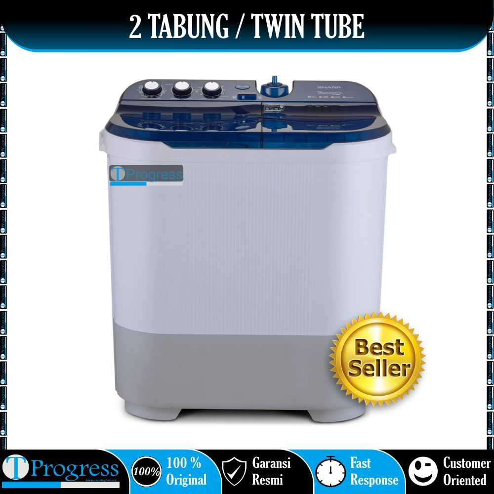 MESIN CUCI SHARP ES-T1090 LOW 275WATT 10KG SUPER AQUAMAGIC