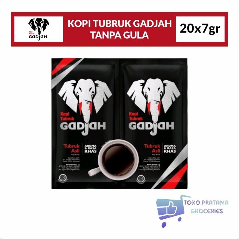 

KOPI TUBRUK GADJAH ASLI TANPA GULA 1 RENCENG 6gr x 20 Sachet