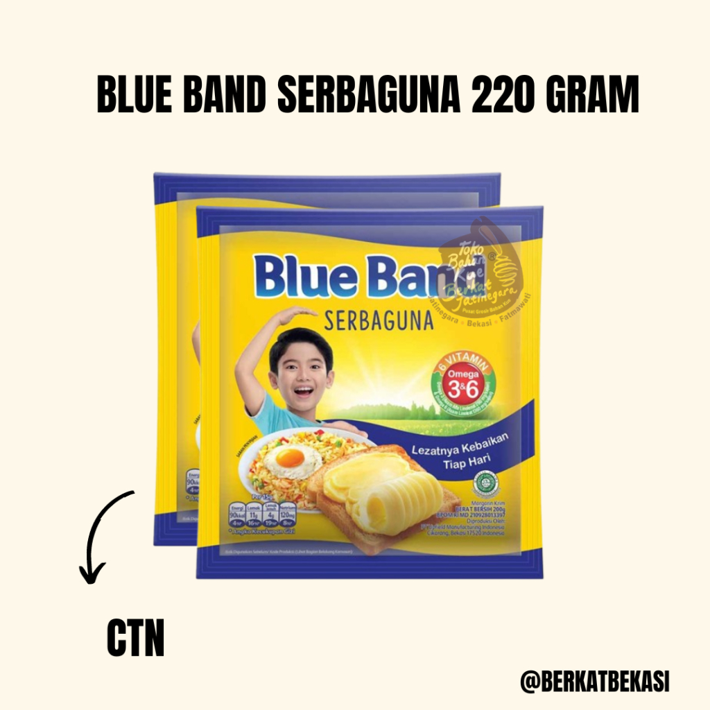 

MARGARINE BLUE BAND SACHET 220 GRAM / BLUE BAND SACHET SERBAGUNA / CTN