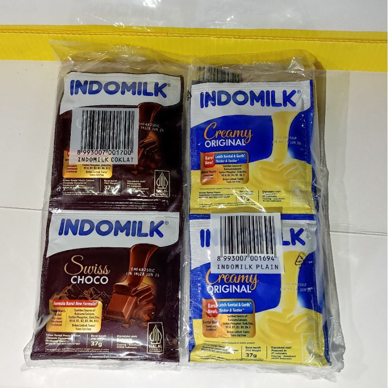 

INDOMILK SUSU KENTAL MANIS PUTIH-COKLAT 6 SCHT x 37 GR ISI 6 PCS/ INDOMILK Renteng/INDOMILK SACHET