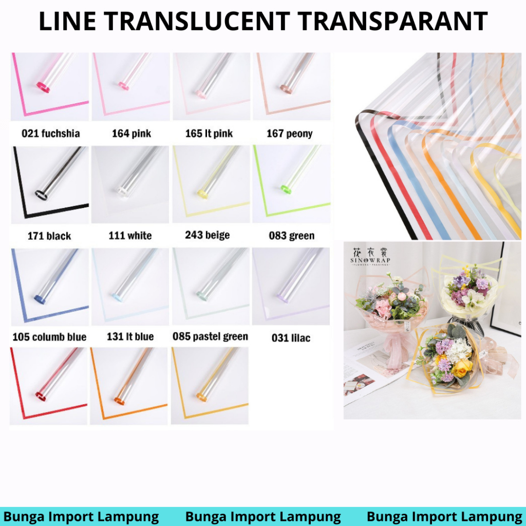 

(PACK) Kertas Buket Cellophane LINE TRANSLUCENT TRANSPARANT isi 20 lembar