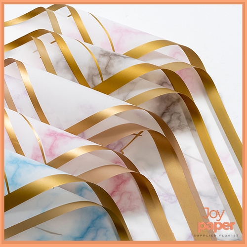 

20 Lembar Kertas buket bunga Cellophane Motif Marble Motif Marmer Kb6048