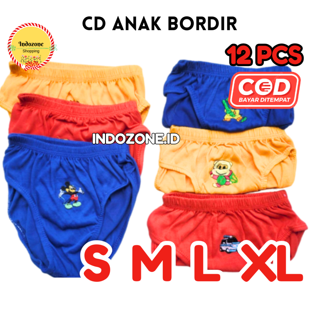 PAKET 12 PCS Sempak Celana Dalam Anak Laki laki 1-10 Tahun Polos Anak Cowok Sempak Anak Cowok Model 