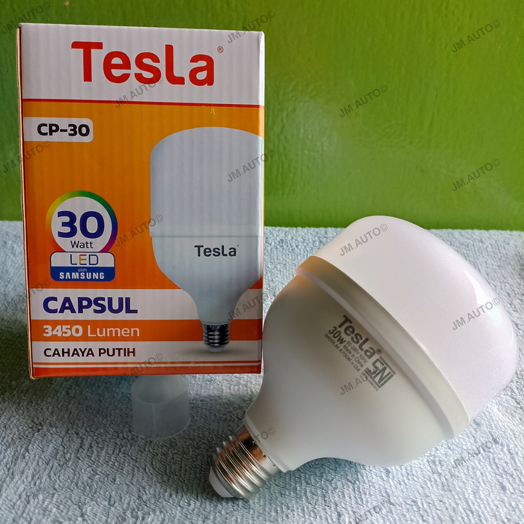 Lampu LED CAPSUL TESLA 30W cahaya putih terang hemat listrik 3450 lumen // HADIAH GRATIS LAMPU PIJAR