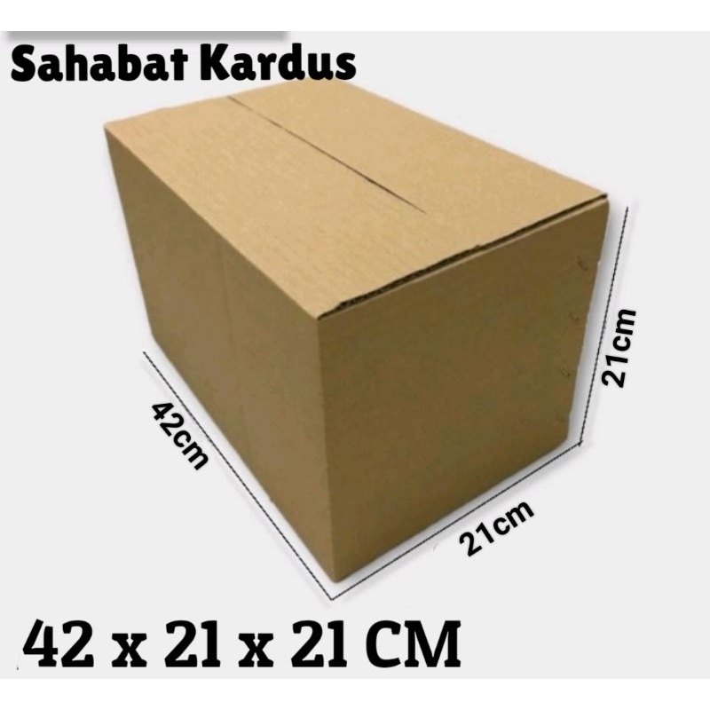 

Kardus box Uk. 42x21x21 cm single wall polos