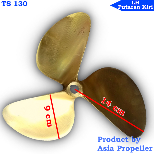 Propeller / baling baling kapal kuningan jenis TS 130 Putaran Kiri (LH) 3 Daun - Asia Propeller