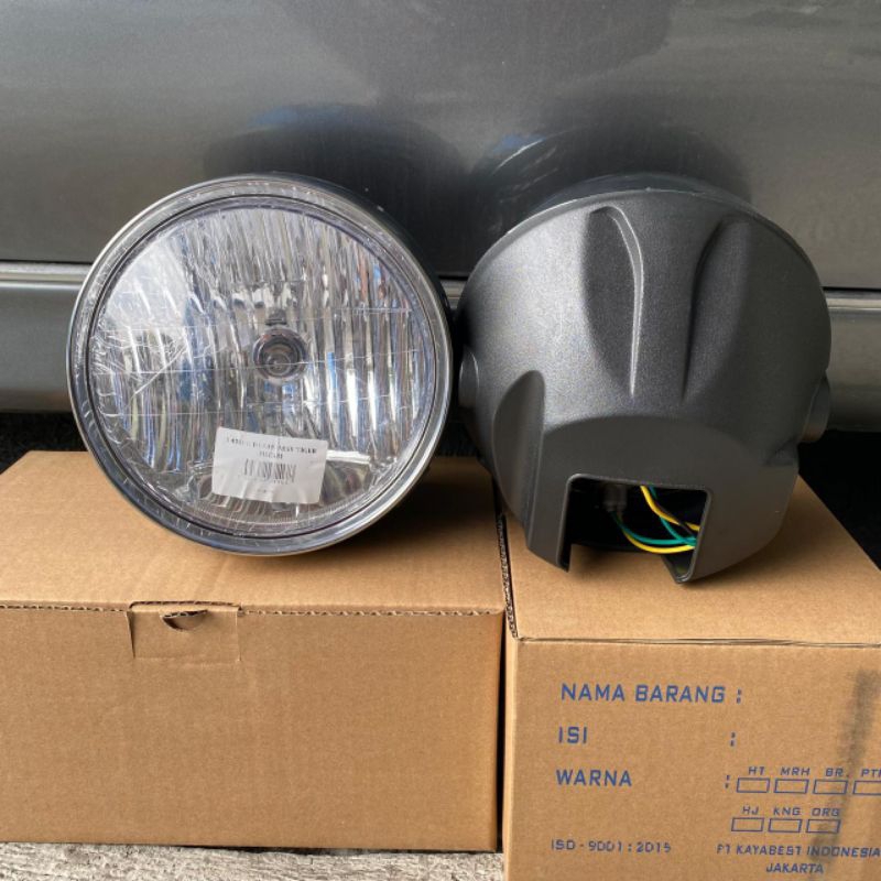 lampu tiger bulat batok lampu Tiger Revo set Lis crom barong