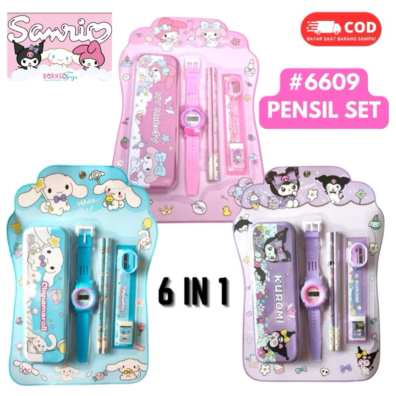 

NEW ITEM ALAT TULIS SET SANRIO INCLUDE JAM TANGAN ANAK KEMASAN MIKA KODE-6609