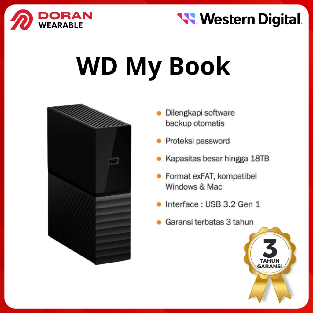 WD My Book Hardisk Eksternal - HDD Eksternal WD - Harddisk Eksternal WD 3.2 inch - Garansi Resmi