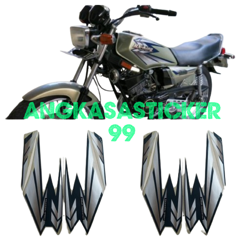 sticker striping body motor rx king 2002 silver-gold