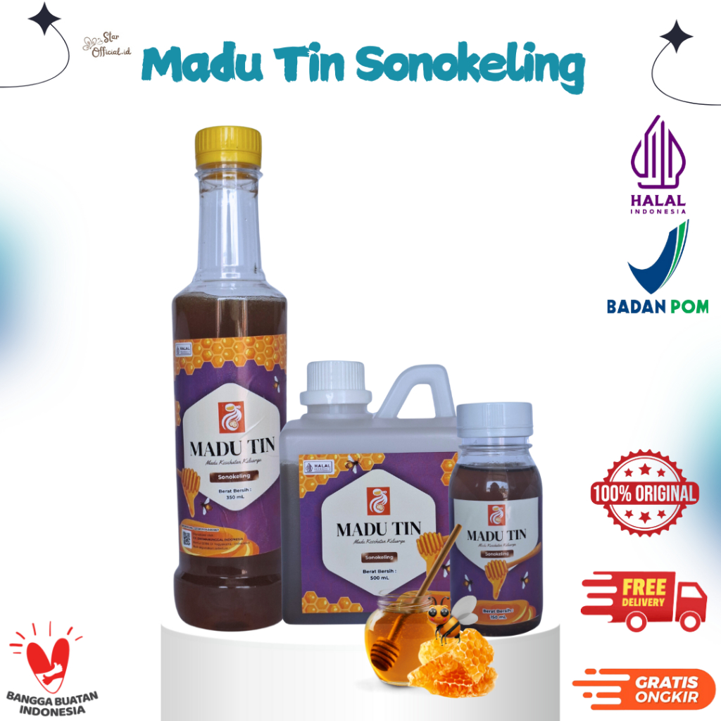 

MADU TIN Madu Sonokeling Madu Murni Asli Herbal 100% 150ml 350ml 500ml
