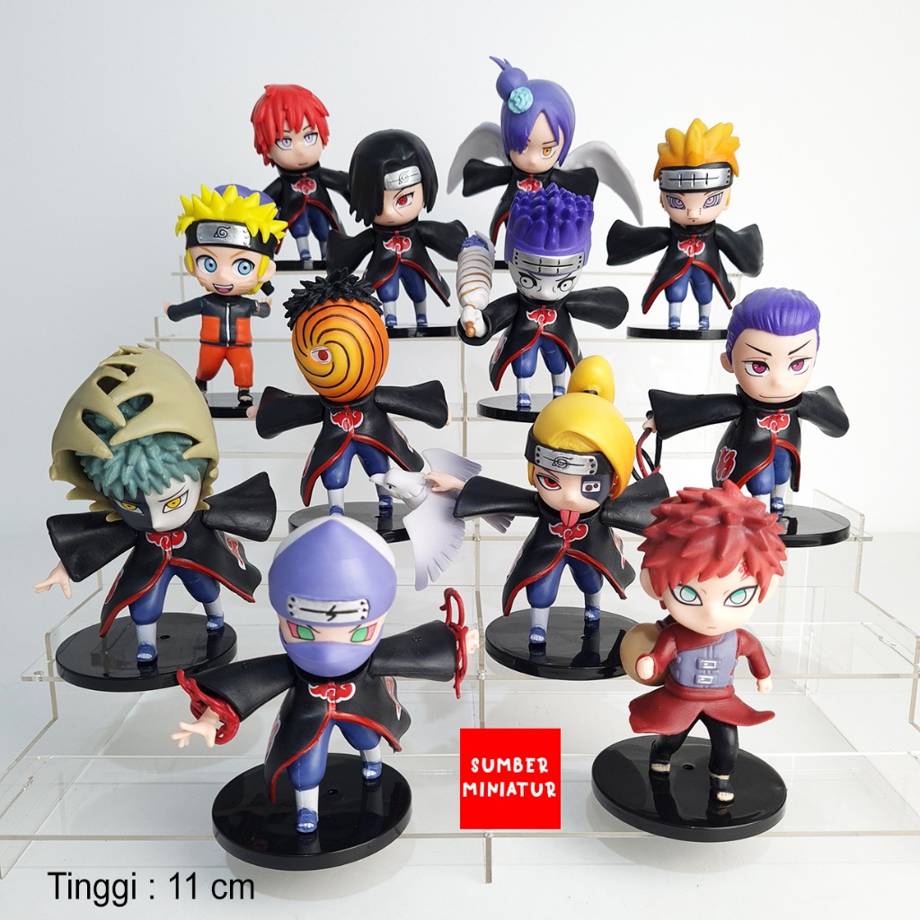 Figure Mainan Naruto Shippuden Akatsuki Chibi Itachi Pain Gaara Deidara